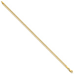 Gold (10K & 14K) Open Concave Curb Chain Anklet - 14k Yellow Gold / 3 mm