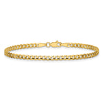 Gold (10K & 14K) Open Concave Curb Chain Bracelet - 14k Yellow Gold / 7 in / 3 mm
