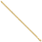 Gold (10K & 14K) Open Concave Curb Chain Anklet - 14k Yellow Gold / 3.8 mm