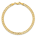 Gold (10K & 14K) Open Concave Curb Chain Anklet - 14k Yellow Gold / 3.8 mm