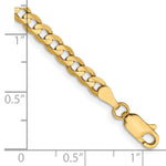 Gold (10K & 14K) Open Concave Curb Chain Bracelet - 14k Yellow Gold / 7 in / 3.8 mm