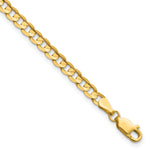 Gold (10K & 14K) Open Concave Curb Chain Bracelet - 14k Yellow Gold / 7 in / 3.8 mm