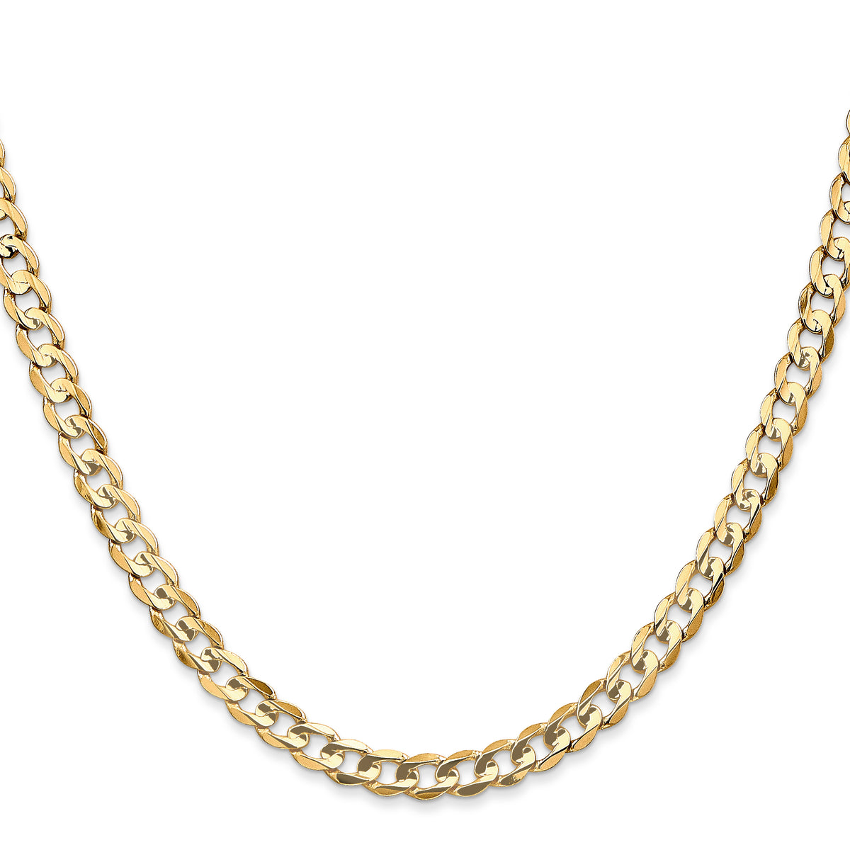 Gold (10K & 14K) Open Concave Curb Chain - 14k Yellow Gold / 16 in / 4.5 mm