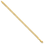 Gold (10K & 14K) Open Concave Curb Chain Bracelet - 14k Yellow Gold / 7 in / 4.5 mm