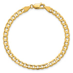 Gold (10K & 14K) Open Concave Curb Chain Bracelet - 14k Yellow Gold / 7 in / 4.5 mm