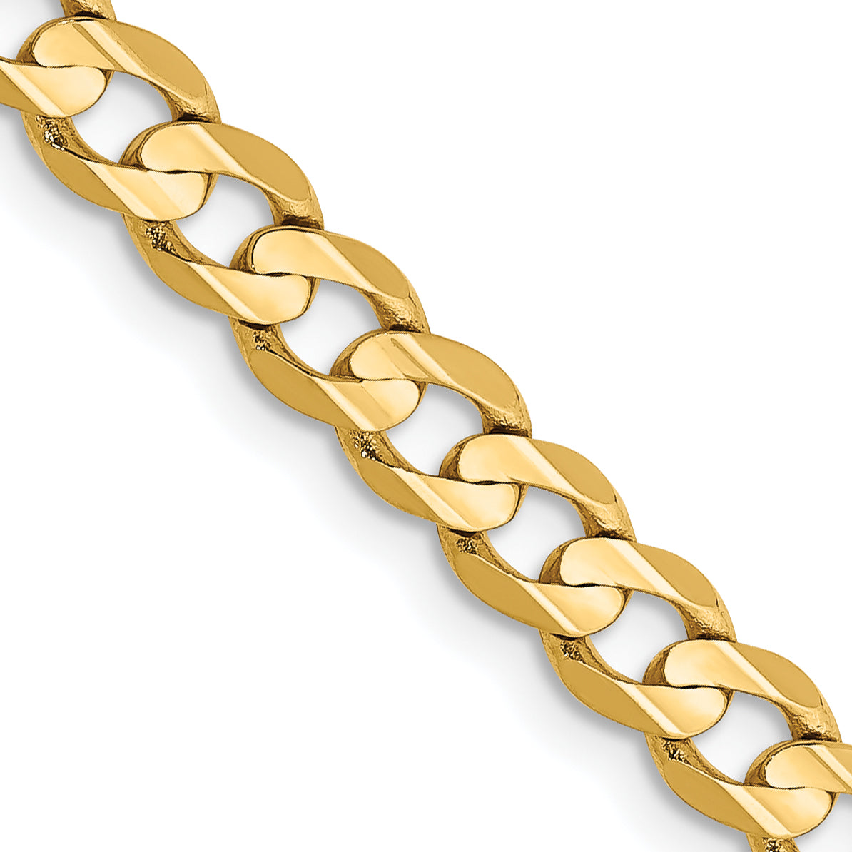 Gold (10K & 14K) Open Concave Curb Chain - 14k Yellow Gold / 16 in / 4.5 mm