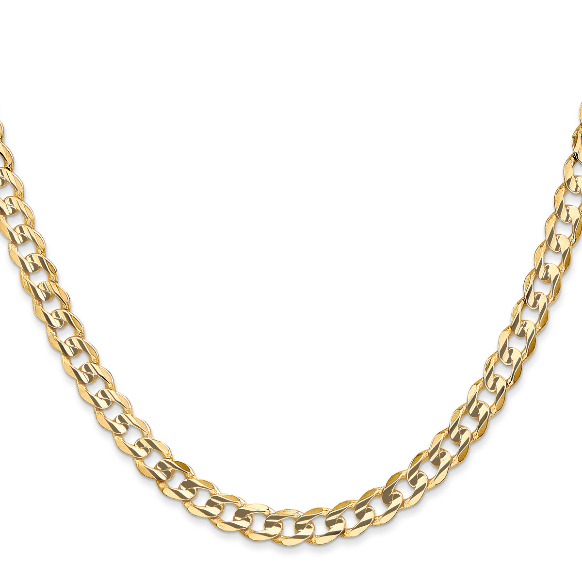 Gold (10K & 14K) Open Concave Curb Chain - 14k Yellow Gold / 16 in / 5.25 mm
