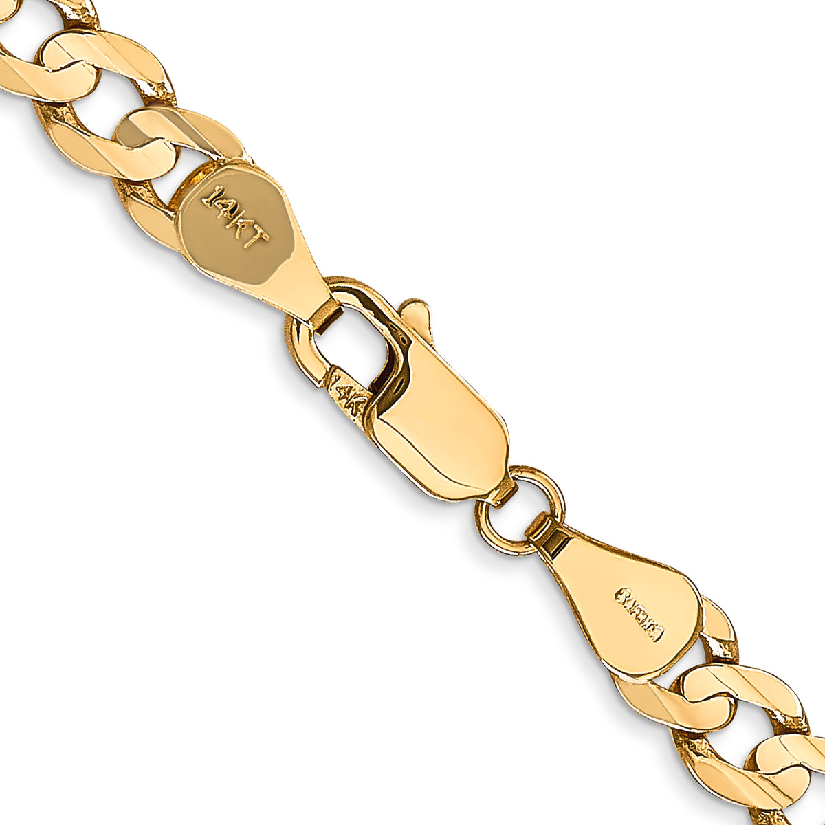Gold (10K & 14K) Open Concave Curb Chain - 14k Yellow Gold / 16 in / 5.25 mm