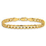 Gold (10K & 14K) Open Concave Curb Chain Bracelet - 14k Yellow Gold / 7 in / 5.25 mm