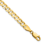 Gold (10K & 14K) Open Concave Curb Chain Bracelet - 14k Yellow Gold / 8 in / 5.25 mm