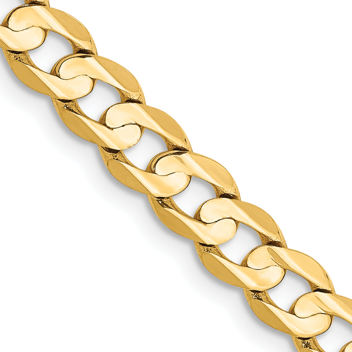 Gold (10K & 14K) Open Concave Curb Chain - 14k Yellow Gold / 16 in / 5.25 mm