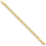 Gold (10K & 14K) Open Concave Curb Chain Bracelet - 14k Yellow Gold / 7 in / 6.75 mm