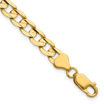 Gold (10K & 14K) Open Concave Curb Chain Bracelet - 14k Yellow Gold / 7 in / 6.75 mm