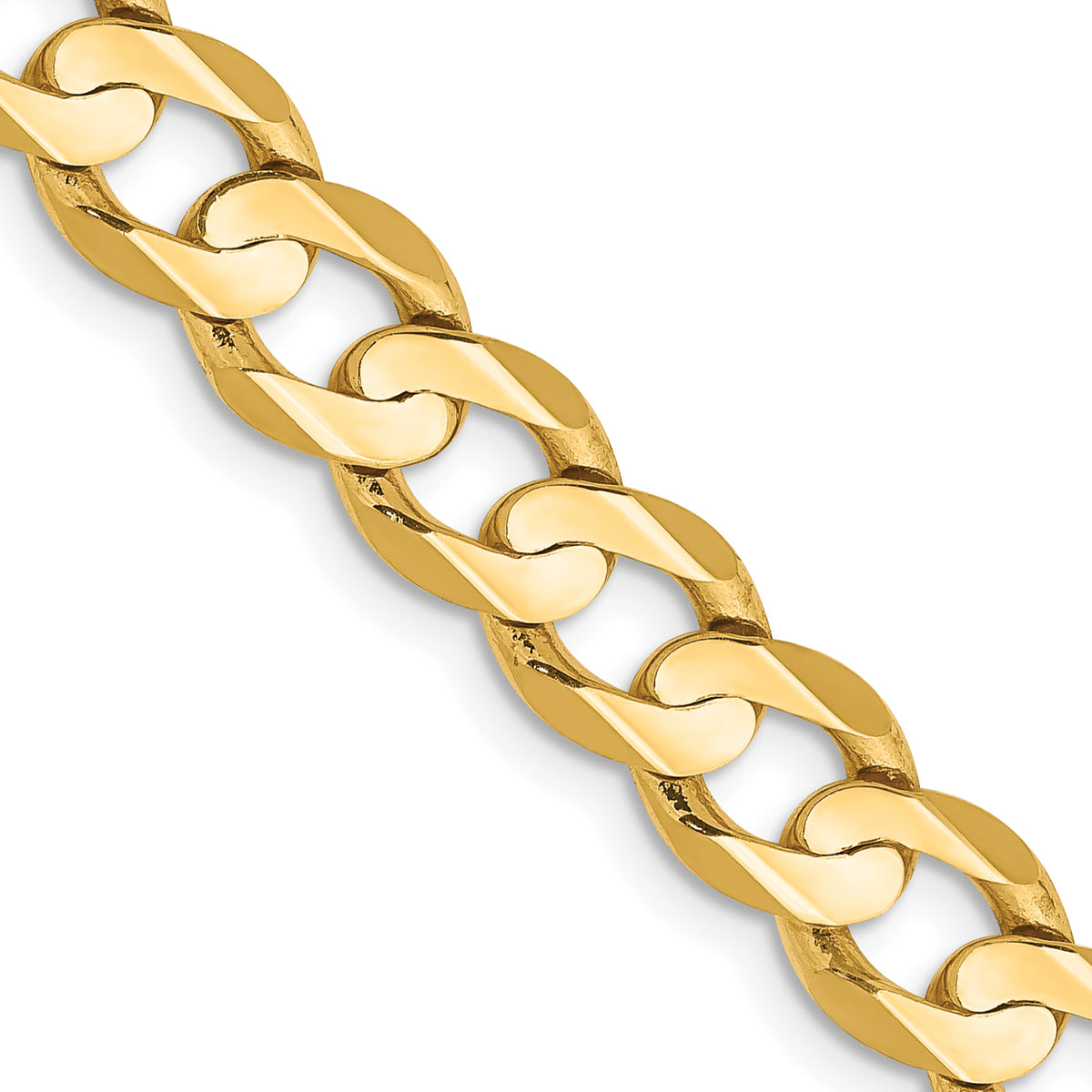 Gold (10K & 14K) Open Concave Curb Chain - 14k Yellow Gold / 18 in / 6.75 mm