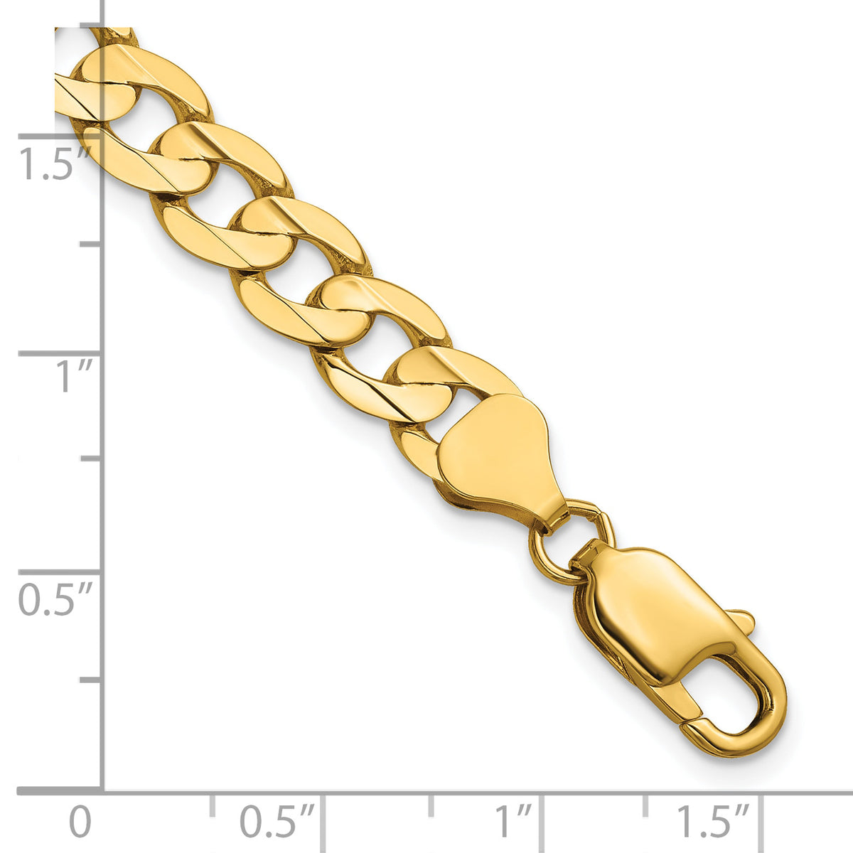 Gold (10K & 14K) Open Concave Curb Chain - 14k Yellow Gold / 20 in / 7.5 mm
