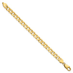 Gold (10K & 14K) Open Concave Curb Chain Bracelet - 14k Yellow Gold / 7 in / 7.5 mm
