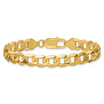 Gold (10K & 14K) Open Concave Curb Chain Bracelet - 14k Yellow Gold / 7 in / 7.5 mm