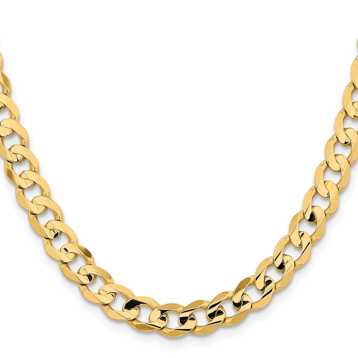 Gold (10K & 14K) Open Concave Curb Chain - 14k Yellow Gold / 20 in / 8.5 mm