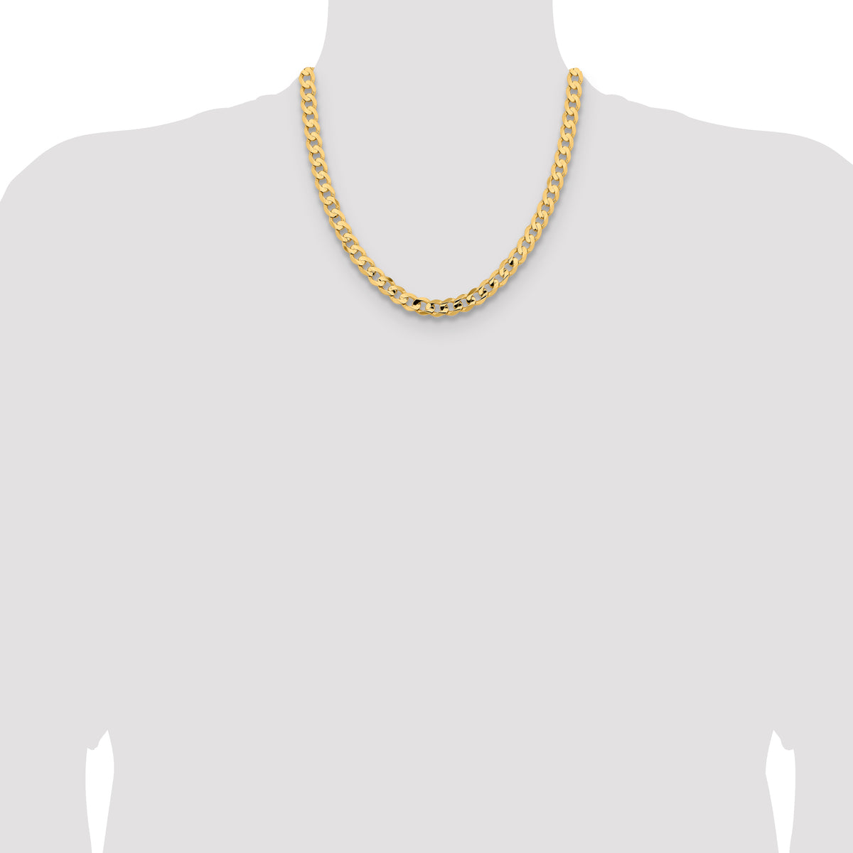 Gold (10K & 14K) Open Concave Curb Chain - 14k Yellow Gold / 20 in / 8.5 mm