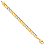 Gold (10K & 14K) Open Concave Curb Chain Bracelet - 14k Yellow Gold / 7 in / 8.5 mm