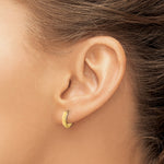 Leslie's Gold Polished and Grooved Hinged Hoop Earrings - 14k Yellow Gold / 10.75 mm