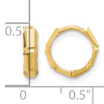 Leslie's Gold Polished and Grooved Hinged Hoop Earrings - 14k Yellow Gold / 10.75 mm