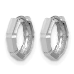 Leslie's Gold Polished and Grooved Hinged Hoop Earrings - 14k White Gold / 10.75 mm