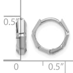 Leslie's Gold Polished and Grooved Hinged Hoop Earrings - 14k White Gold / 10.75 mm