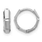 Leslie's Gold Polished and Grooved Hinged Hoop Earrings - 14k White Gold / 10.75 mm