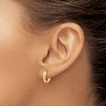 Leslie's Gold Polished and Grooved Hinged Hoop Earrings - 14k Yellow Gold / 12.5 mm