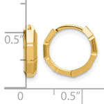 Leslie's Gold Polished and Grooved Hinged Hoop Earrings - 14k Yellow Gold / 12.5 mm
