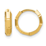 Leslie's Gold Polished and Grooved Hinged Hoop Earrings - 14k Yellow Gold / 12.5 mm