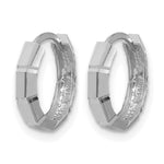 Leslie's Gold Polished and Grooved Hinged Hoop Earrings - 14k White Gold / 12.5 mm