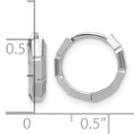 Leslie's Gold Polished and Grooved Hinged Hoop Earrings - 14k White Gold / 12.5 mm
