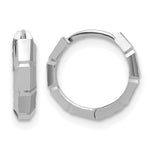 Leslie's Gold Polished and Grooved Hinged Hoop Earrings - 14k White Gold / 12.5 mm