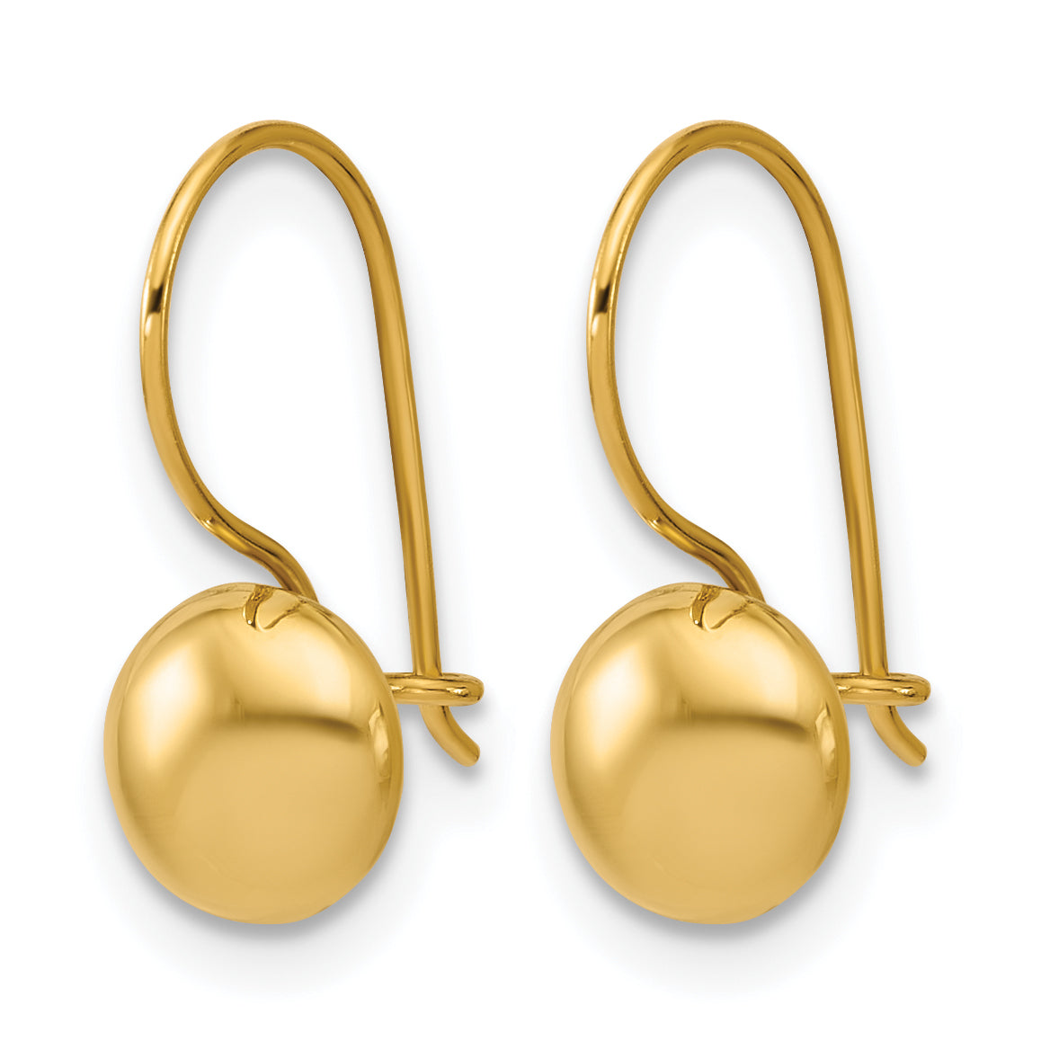 Leslie's Gold Polished Bead Drop Earrings - 14k Yellow Gold