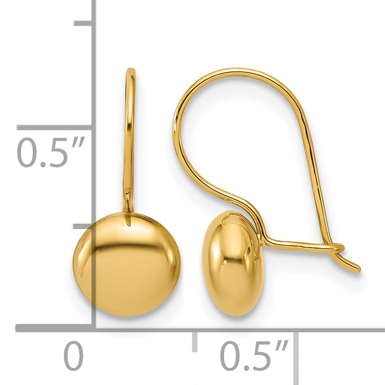 Leslie's Gold Polished Bead Drop Earrings - 14k Yellow Gold
