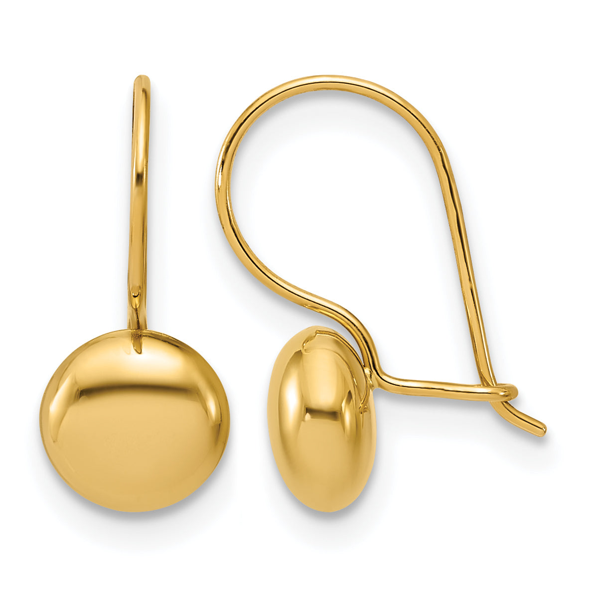 Leslie's Gold Polished Bead Drop Earrings - 14k Yellow Gold