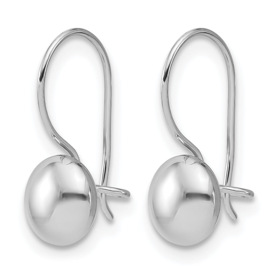 Leslie's Gold Polished Bead Drop Earrings - 14k White Gold