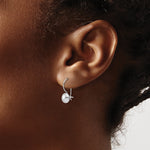 Leslie's Gold Polished Bead Drop Earrings - 14k White Gold
