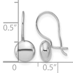 Leslie's Gold Polished Bead Drop Earrings - 14k White Gold