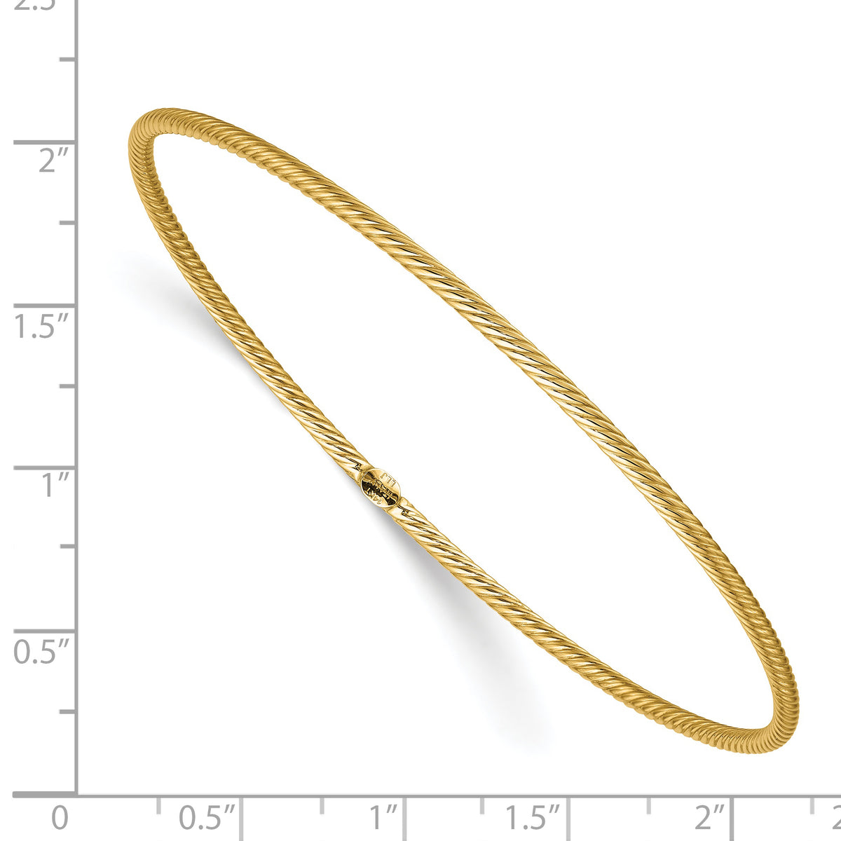 Leslie's 14K Polished and Textured Slip-on Bangle