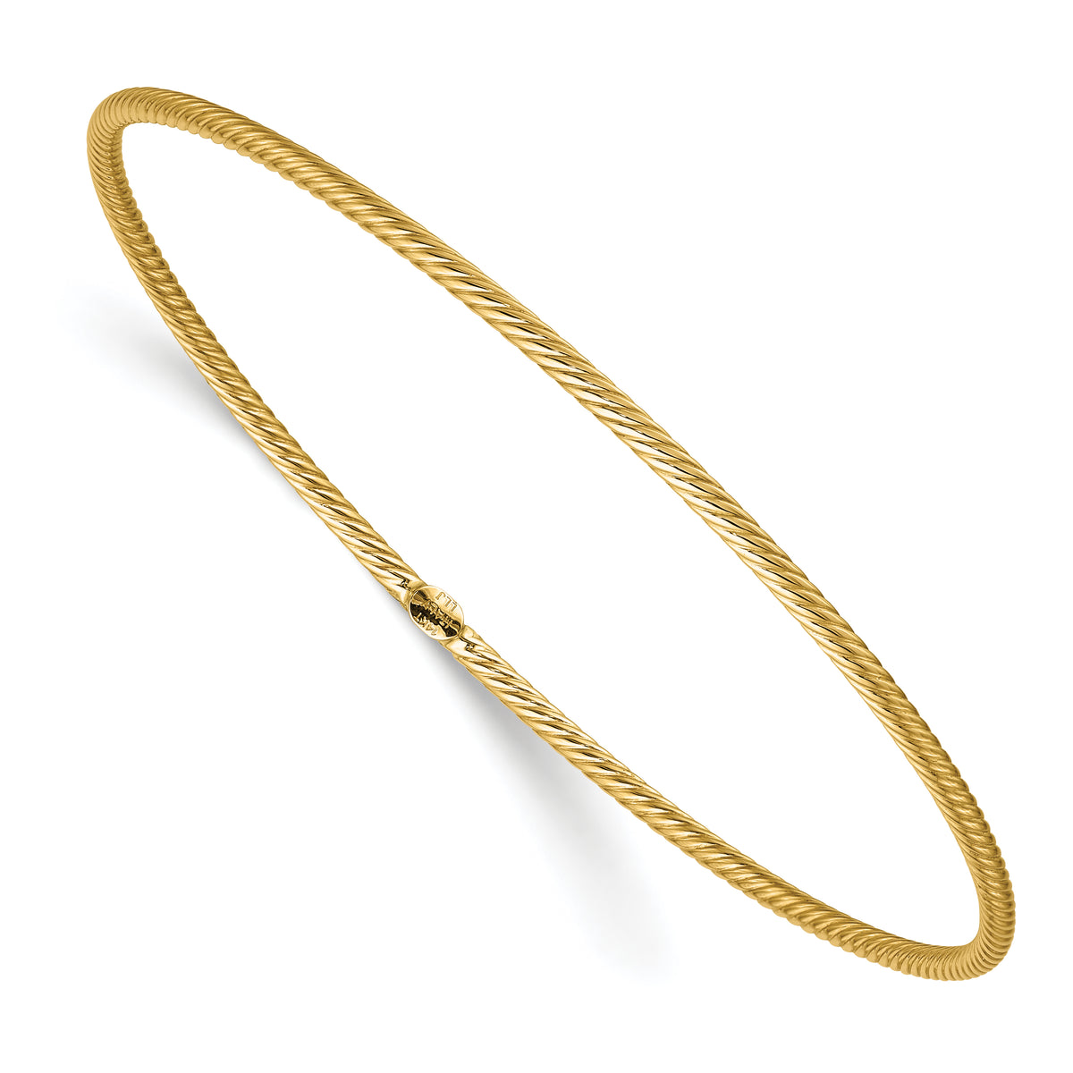 Leslie's 14K Polished and Textured Slip-on Bangle
