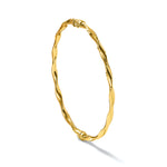 Hinged Bangle - 14k Yellow Gold / Polished Diamond-cut