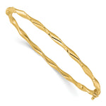 Hinged Bangle - 14k Yellow Gold / Polished Diamond-cut
