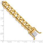 14K 8 inch 9.6mm Hand Polished Rounded Curb Link Bracelet