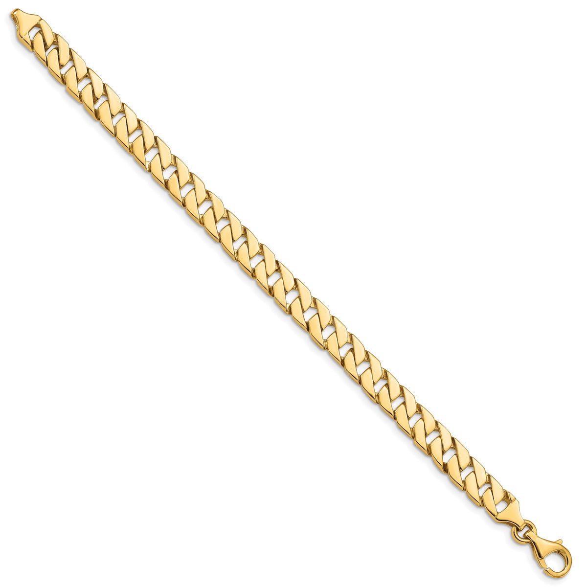 14K 7 inch 7.4mm Hand Polished Fancy Link with Fancy Bracelet