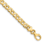 14K 6.2mm Hand Polished Fancy Link with Fancy Bracelet - 7 inch