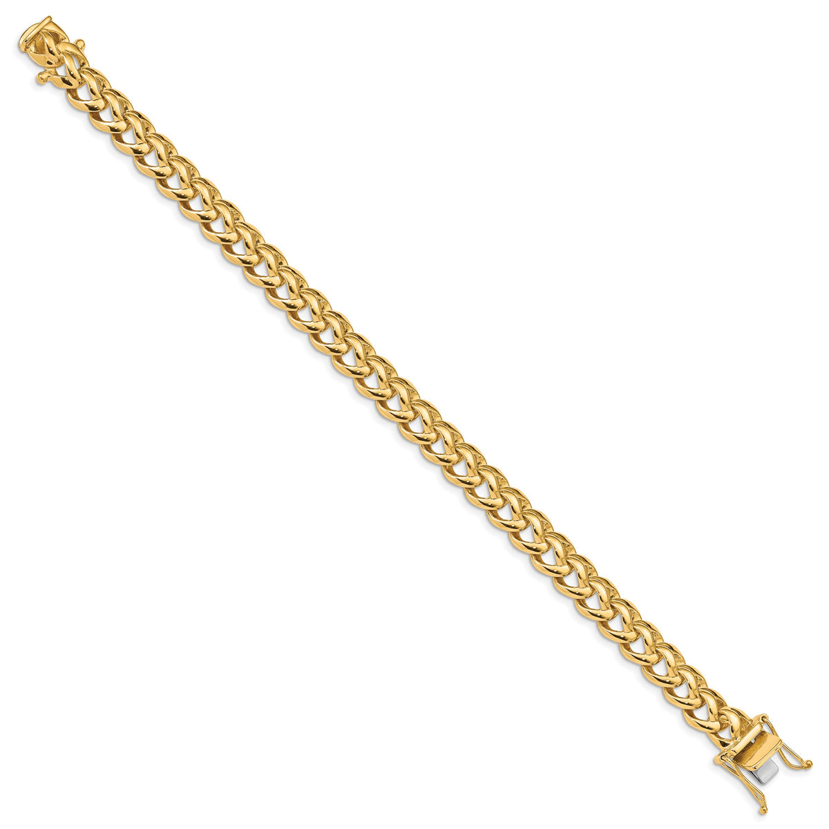 14K 8 inch 8.6mm Hand Polished Fancy Link Bracelet