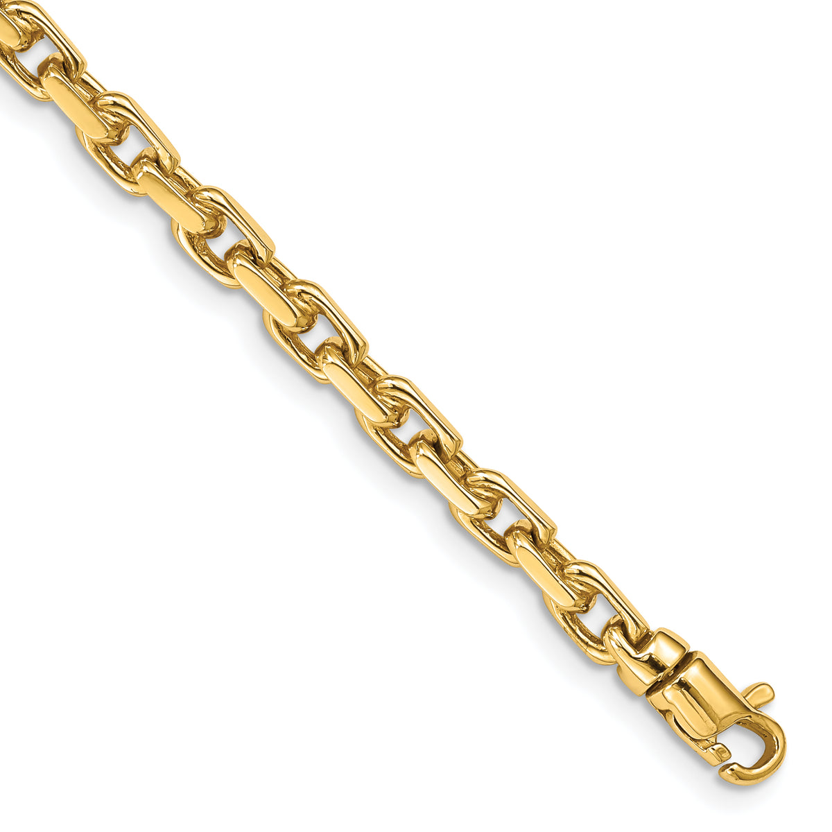 14k Yellow Gold 4.2mm Hand Polished Fancy Link Bracelet - 7 in#7 in